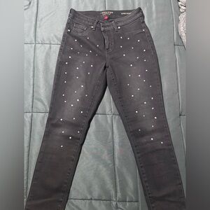 Jennifer Lopez Black Studded Skinny Jeans